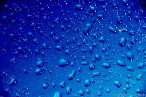 Water drops on blue background
